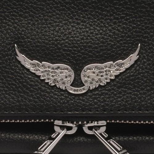 BLACK LEATHER ROCK SHOULDER BAG