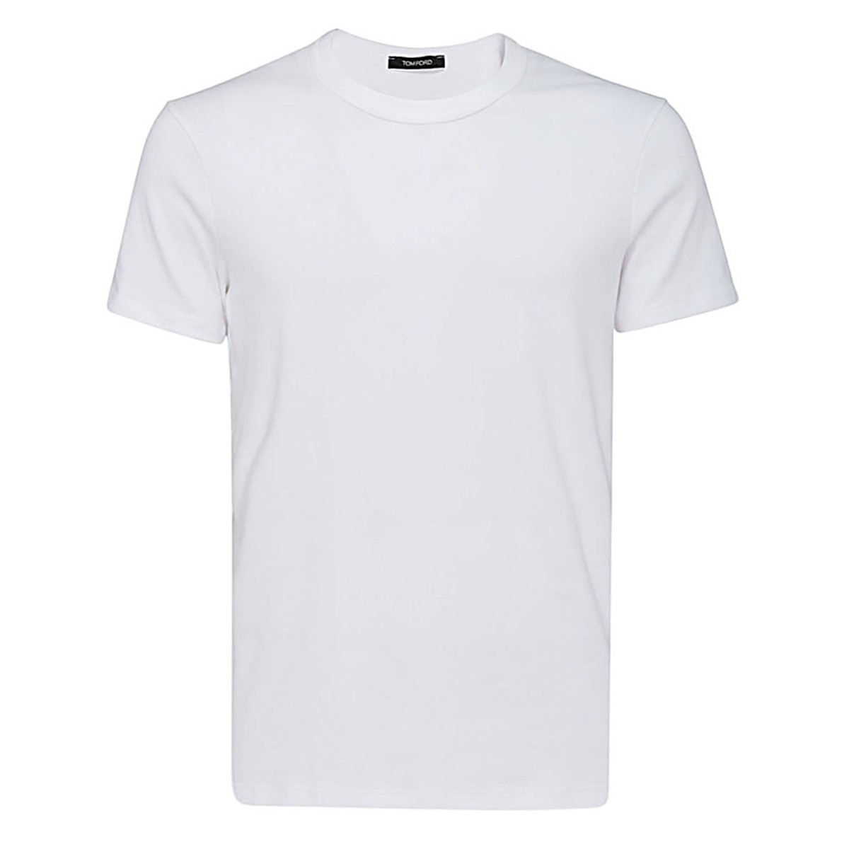 WHITE COTTON BLEND T-SHIRT