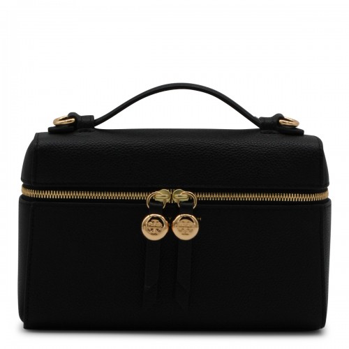 BLACK LEATHER CROSSBODY BAG