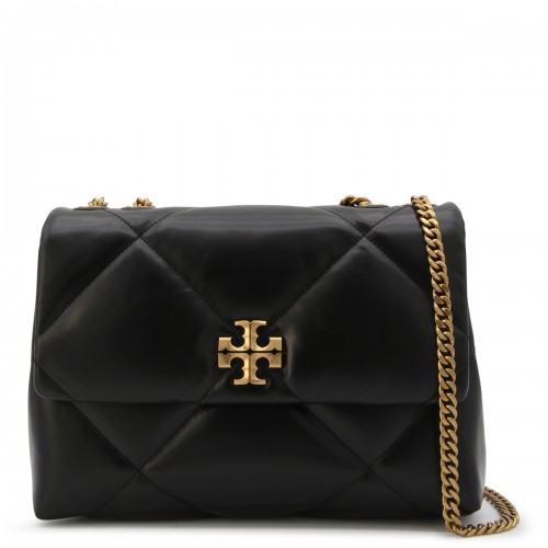 BLACK LEATHER KIRA DIAMOND SHOULDER BAG