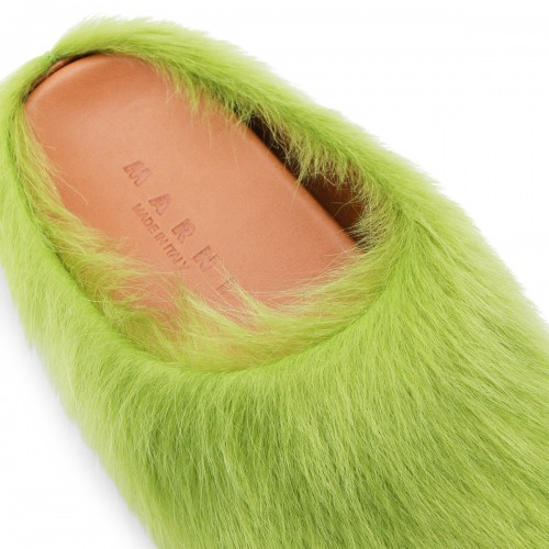 ACID GREEN LEATHER SANDALS
