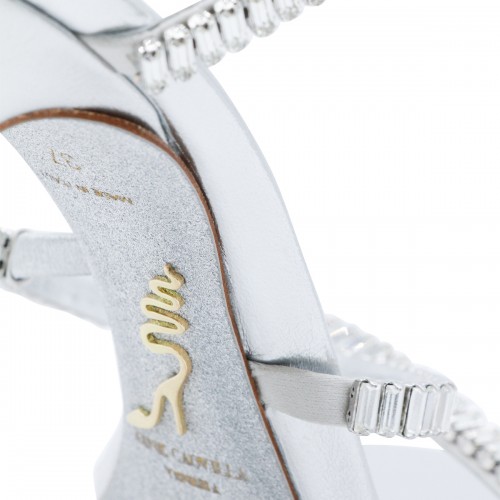 SILVER LEATHER SANDALS