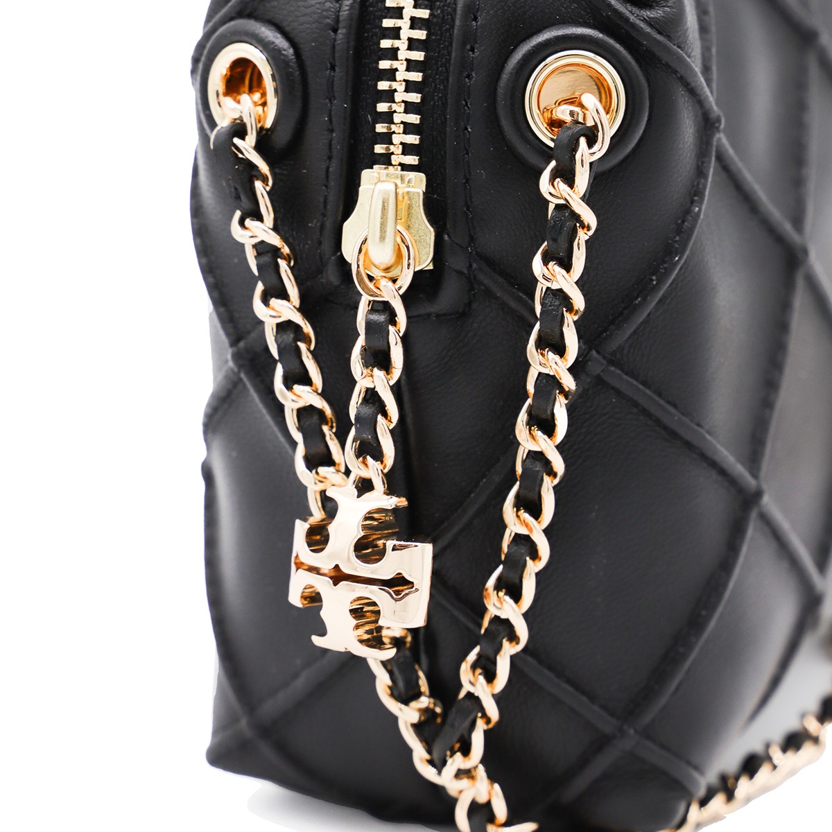 BLACK LEATHER FLEMING CROSSBODY BAG