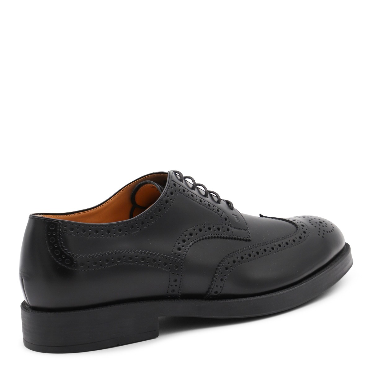 BLACK LEATHER LACE UP SHOES