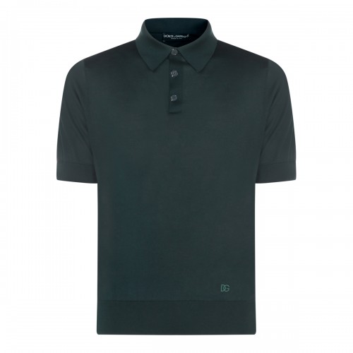 GREEN COTTON POLO SHIRT