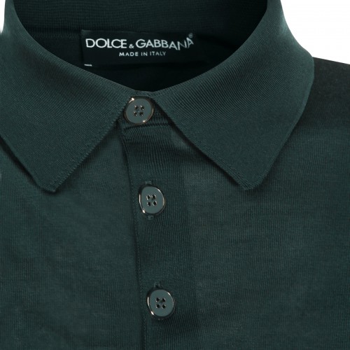GREEN COTTON POLO SHIRT