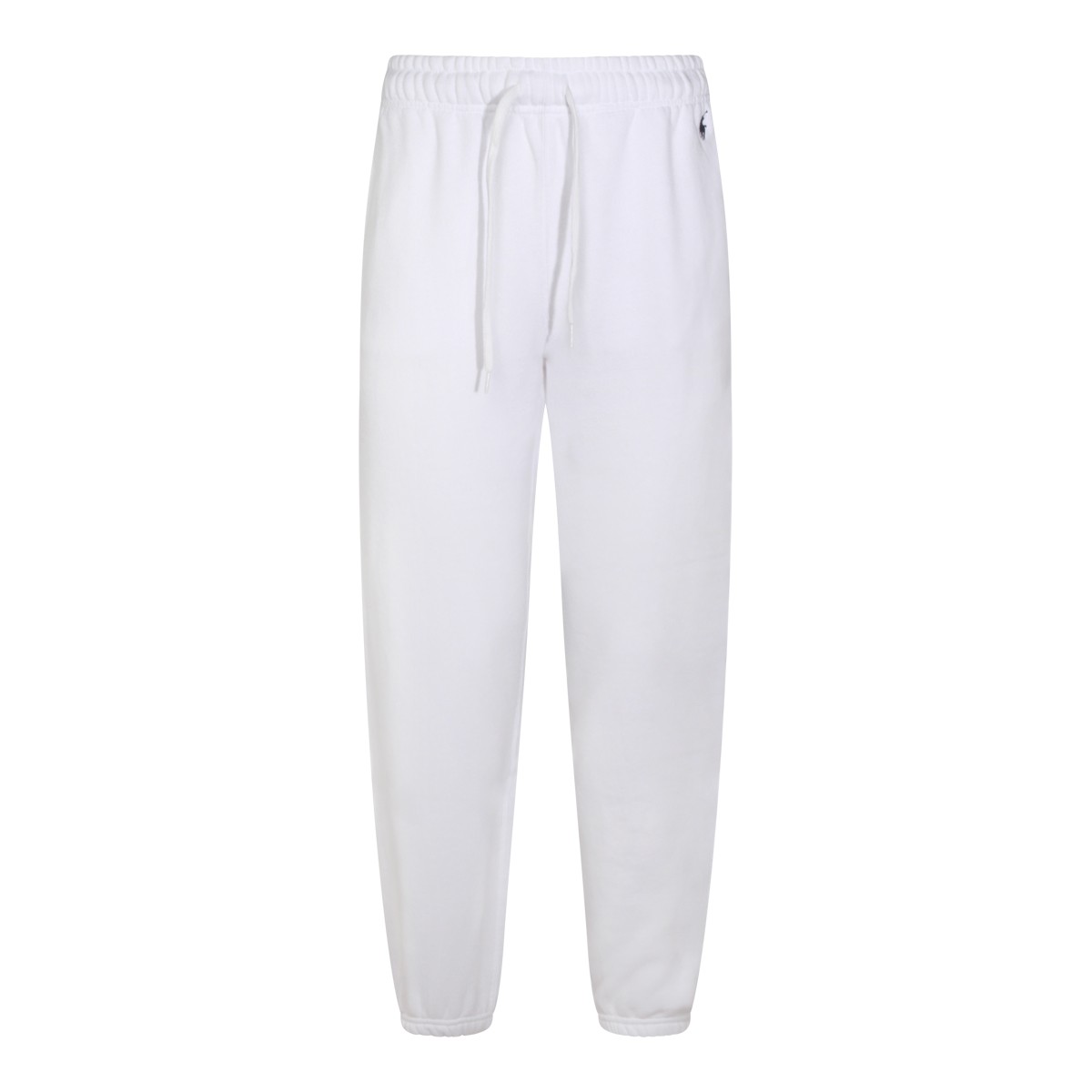 WHITE COTTON BLEND PANTS