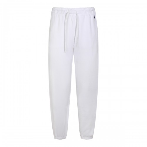 WHITE COTTON BLEND PANTS