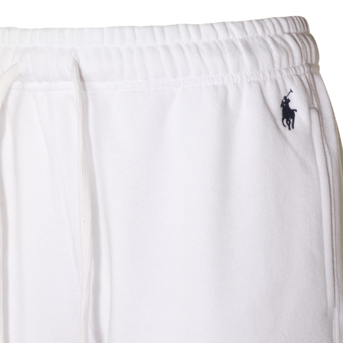 WHITE COTTON BLEND PANTS