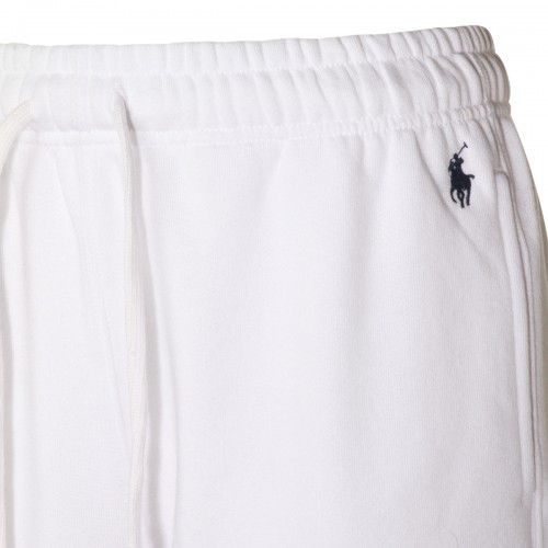 WHITE COTTON BLEND PANTS