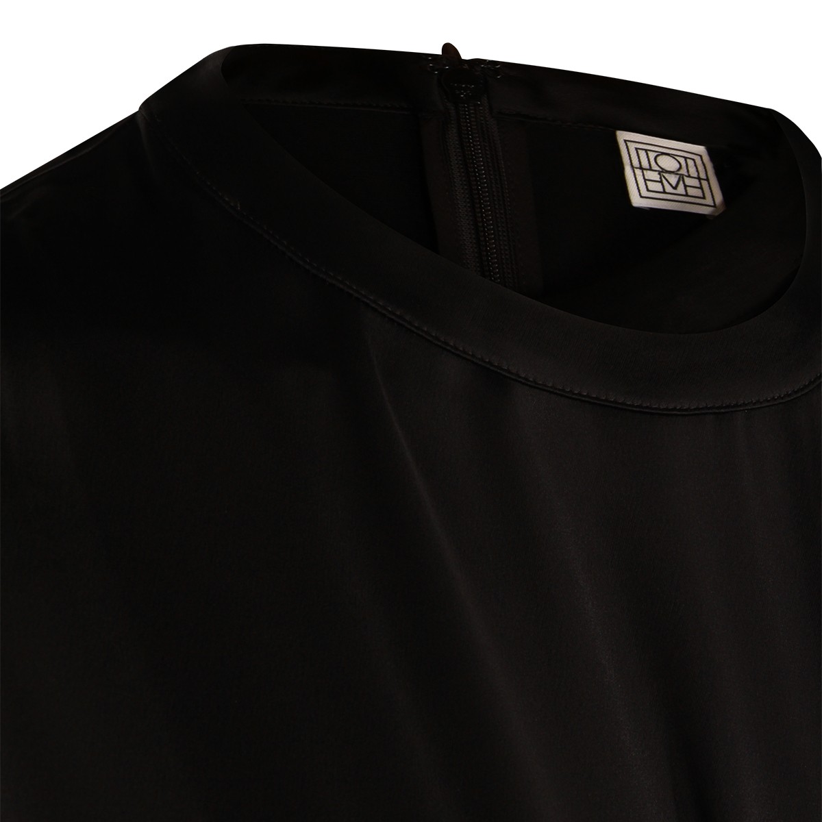 BLACK SATIN TEE DRESS