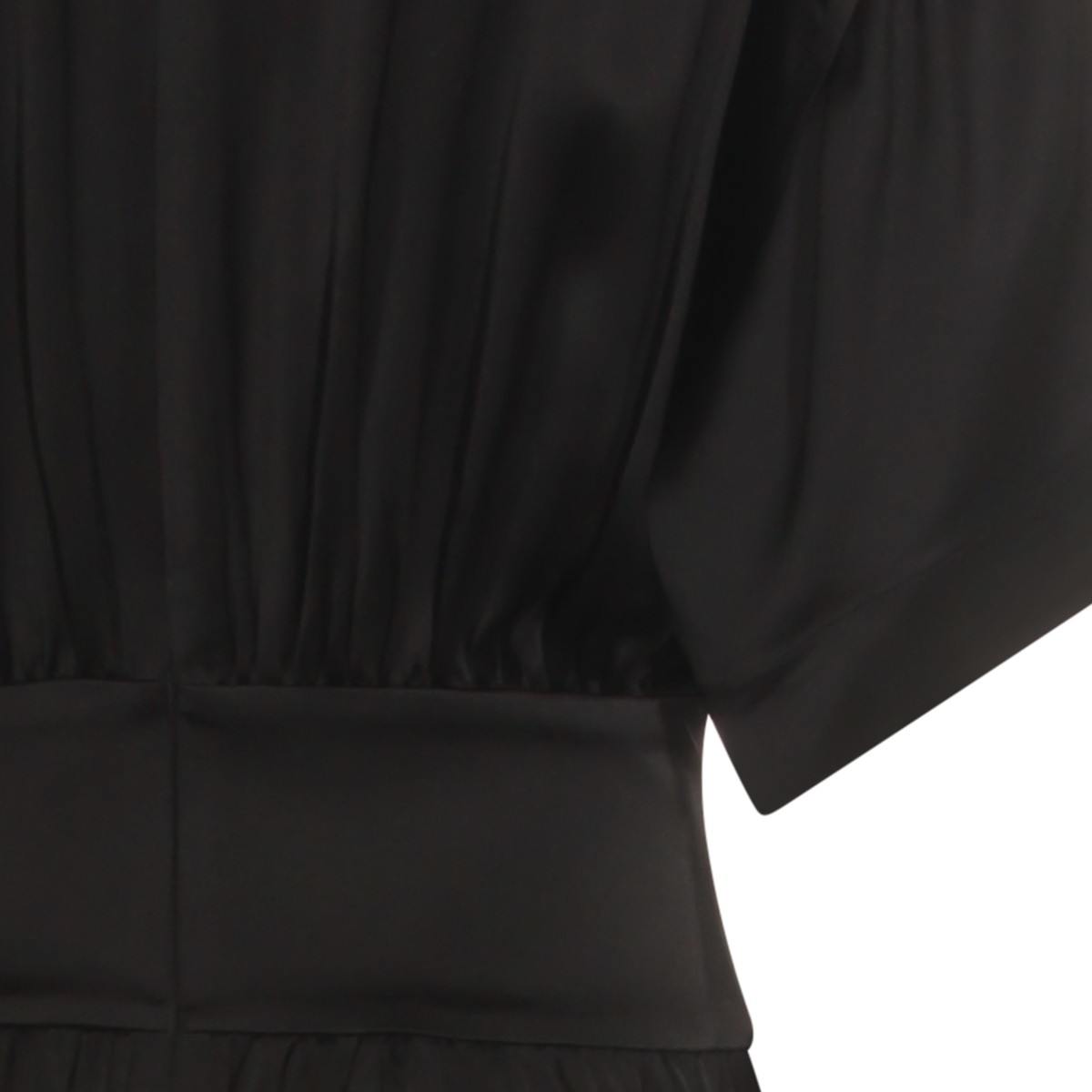 BLACK SATIN TEE DRESS