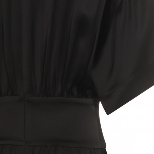 BLACK SATIN TEE DRESS