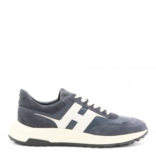 NAVY LEATHER SNEAKERS