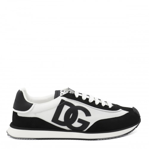 BLACK AND WHITE LEATHER SNEAKERS