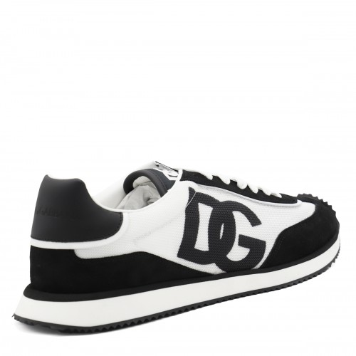 BLACK AND WHITE LEATHER SNEAKERS