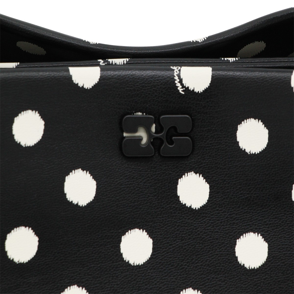 BLACK RECYCLED LEATHER TOP HANDLE BAG