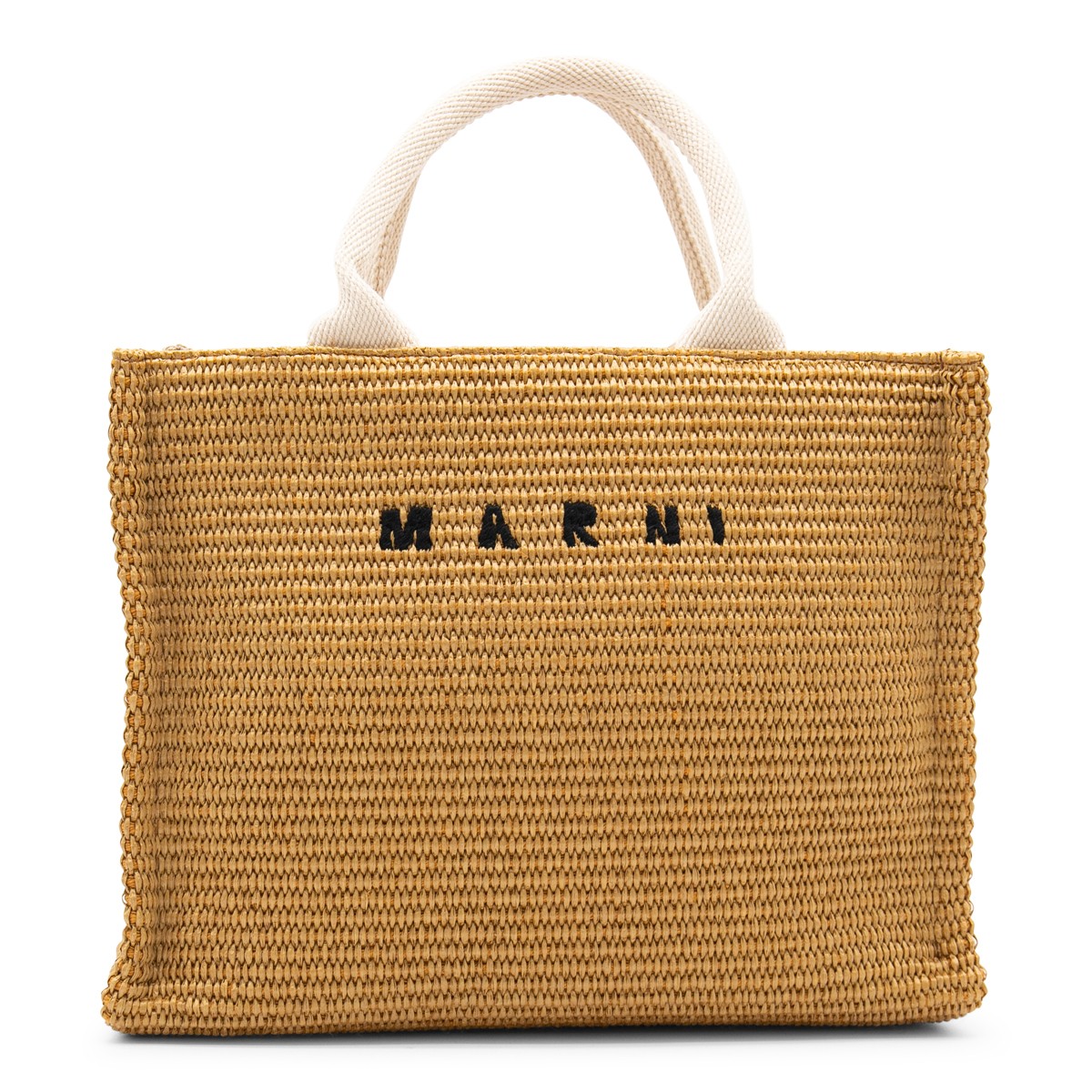 BEIGE CANVAS TROPICALIA TOTE BAG