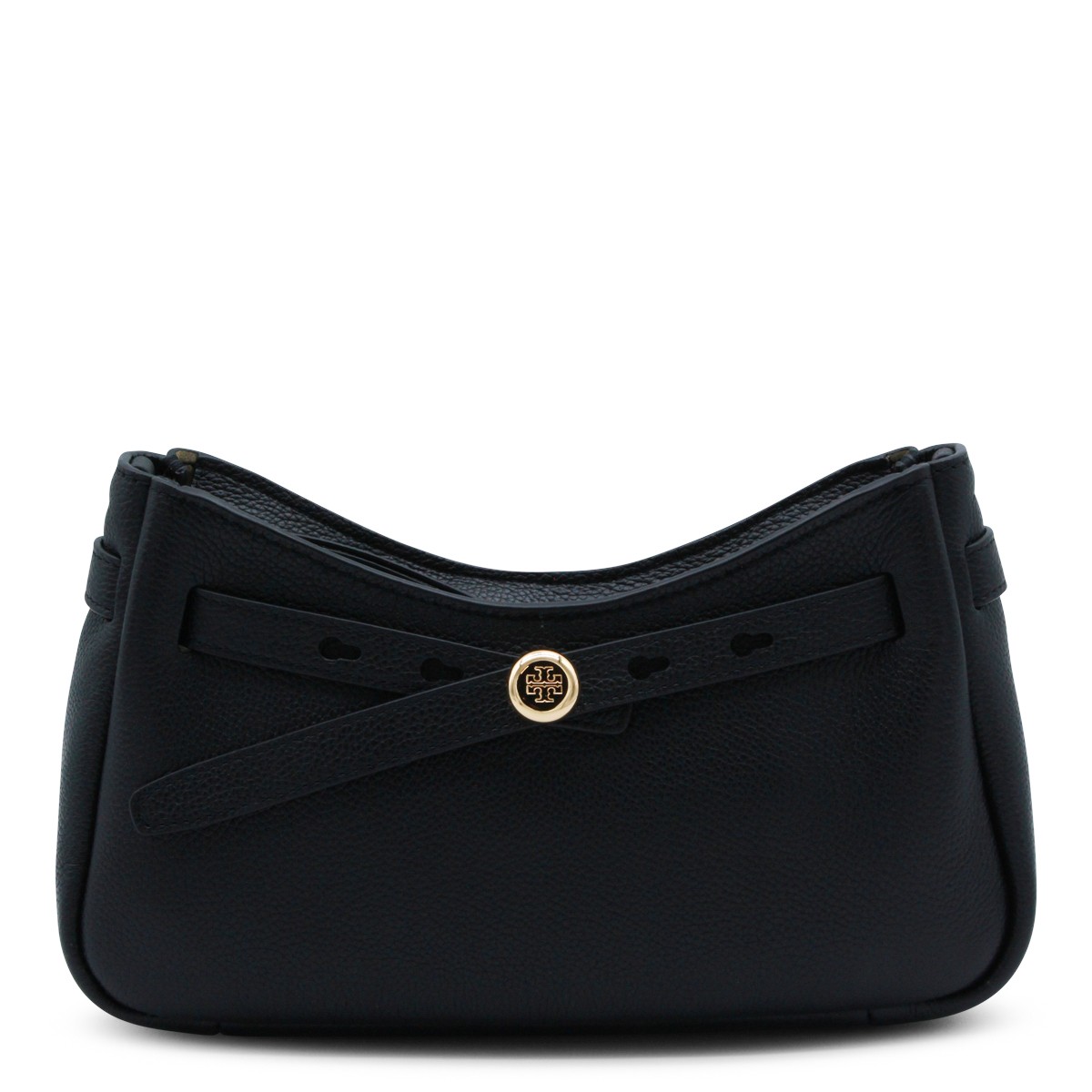BLACK LEATHER CROSSBODY BAG