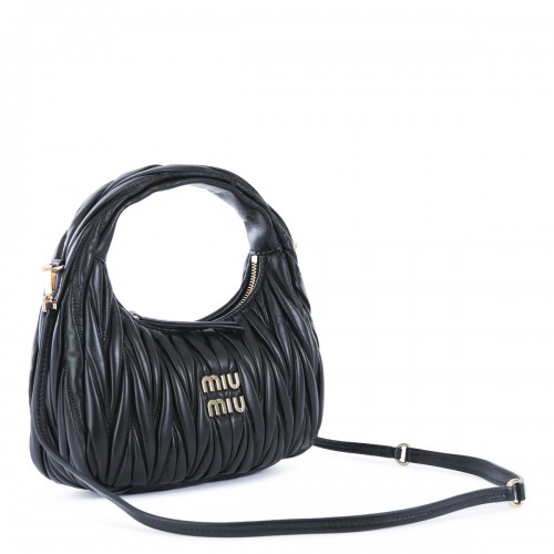 BLACK LEATHER TOP HANDLE BAG 2