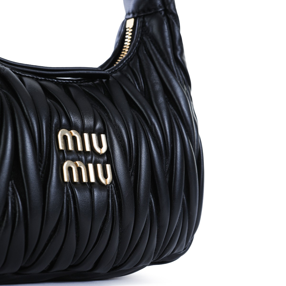 BLACK LEATHER TOP HANDLE BAG