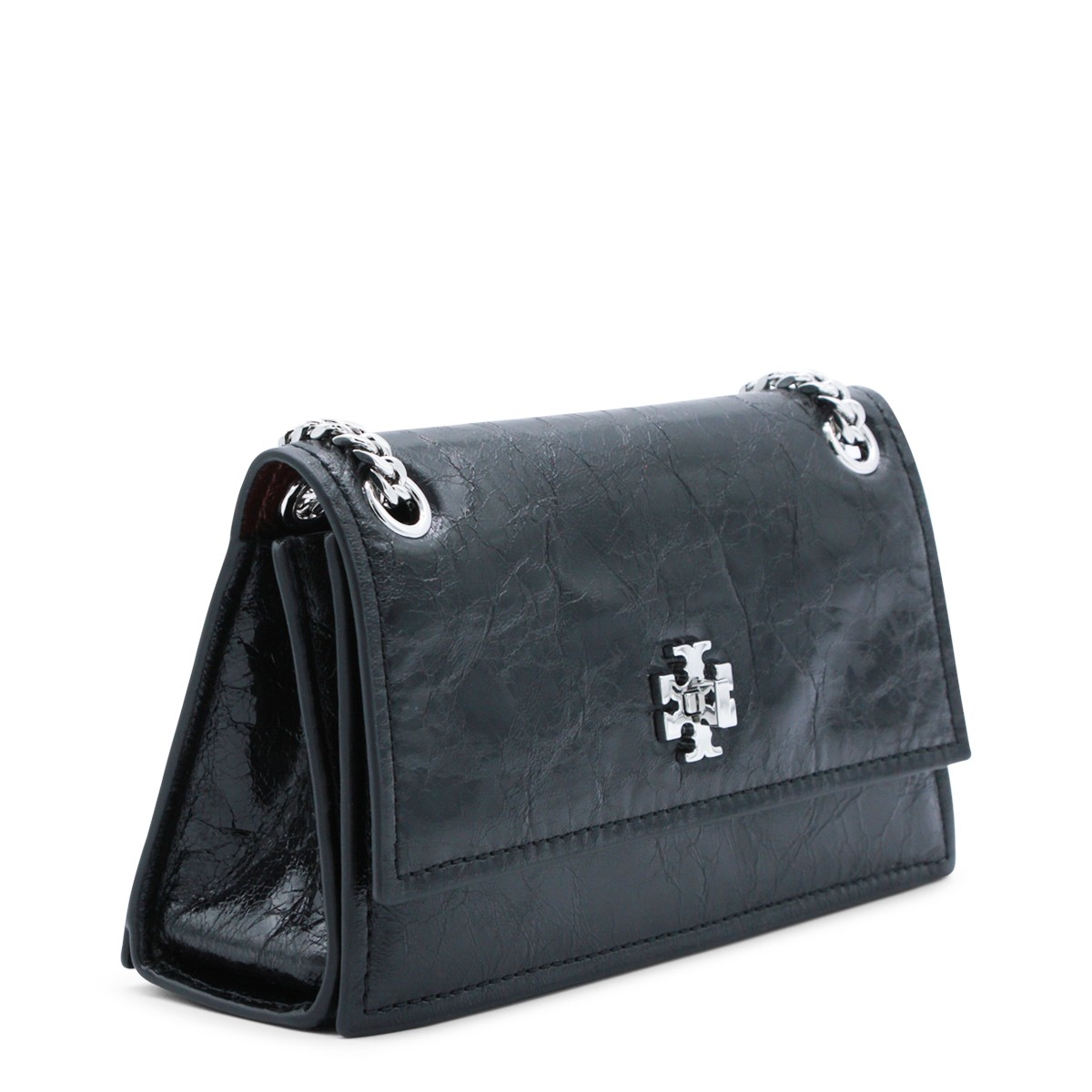 BLACK LEATHER CROSSBODY BAG