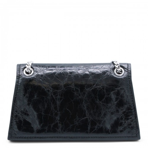 BLACK LEATHER CROSSBODY BAG