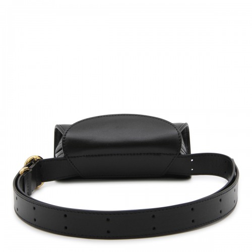 BLACK LEATHER CROSSBODY BAG