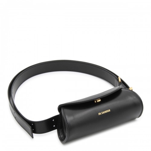 BLACK LEATHER CROSSBODY BAG