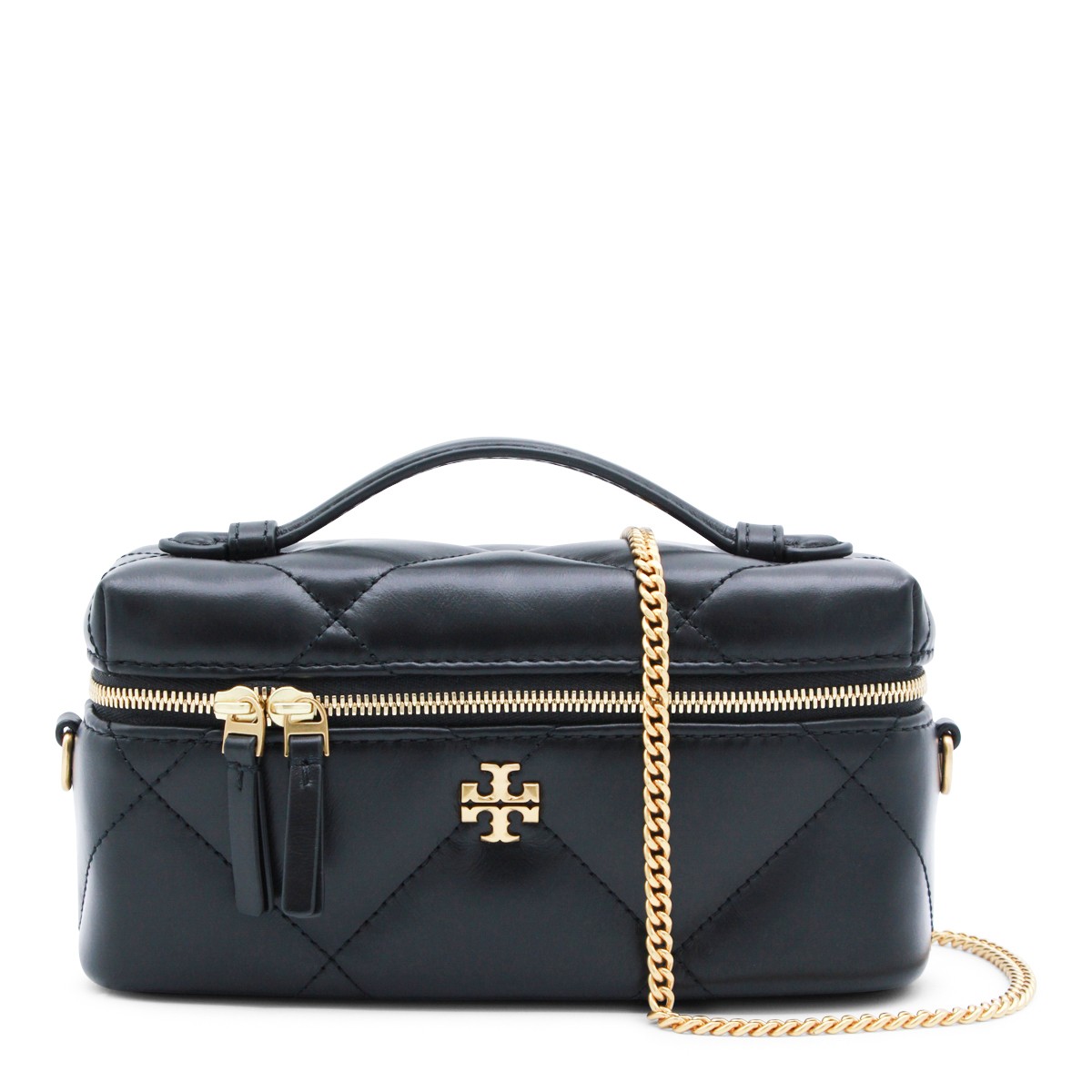 BLACK LEATHER CROSSBODY BAG