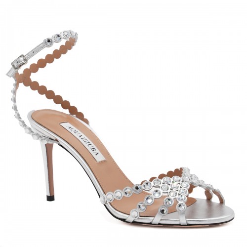 SILVER LEATHER TEQUILA SANDALS 85