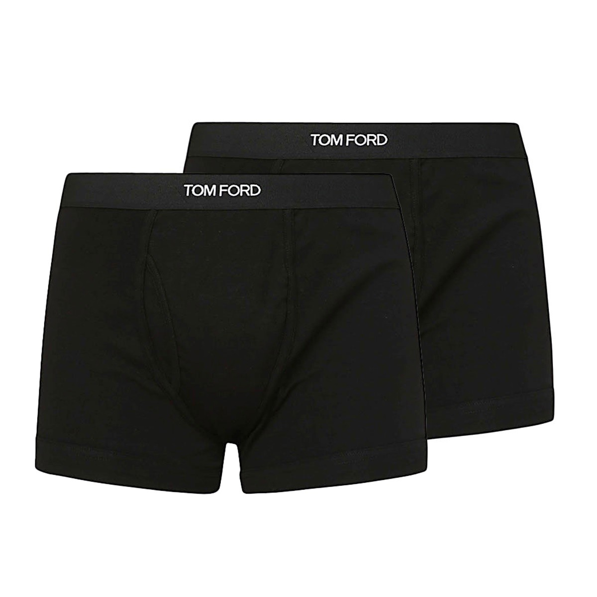 BLACK COTTON TWO-PACK BRIEFS