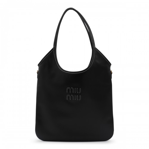 BLACK LEATHER TOTE