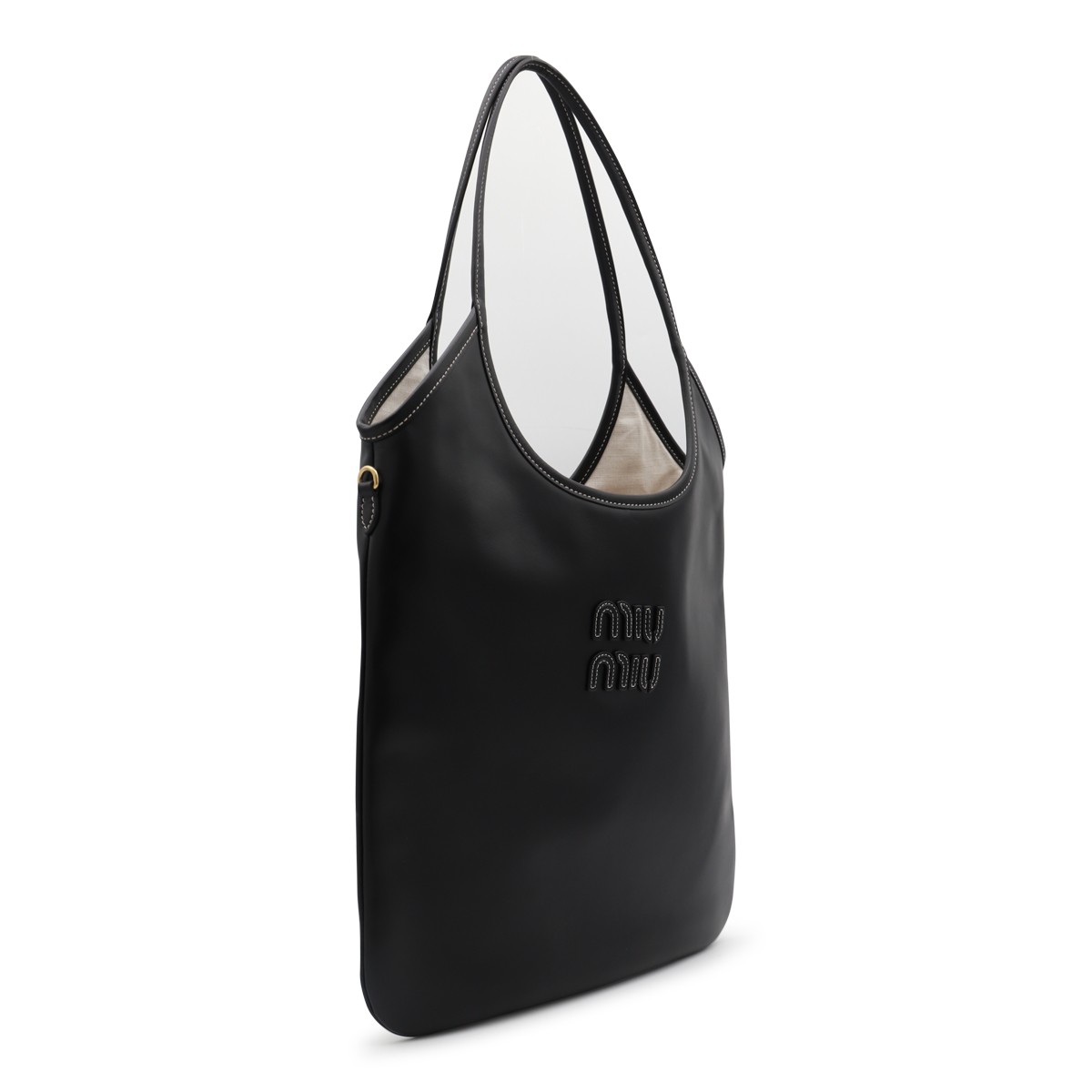 BLACK LEATHER TOTE