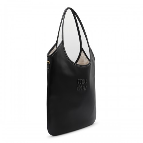 BLACK LEATHER TOTE