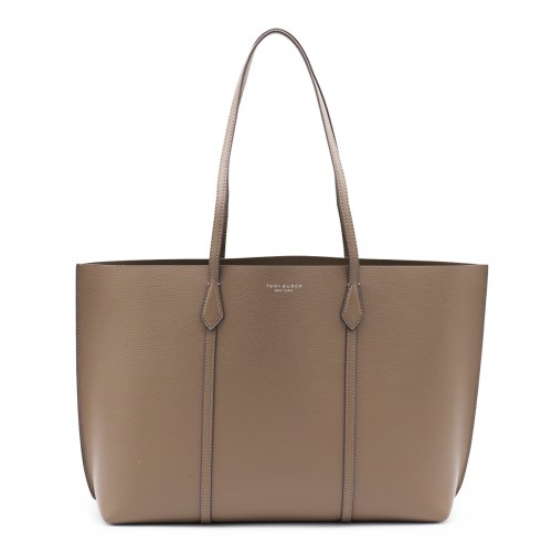 BROWN LEATHER PERRY TOTE BAG