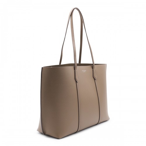BROWN LEATHER PERRY TOTE BAG