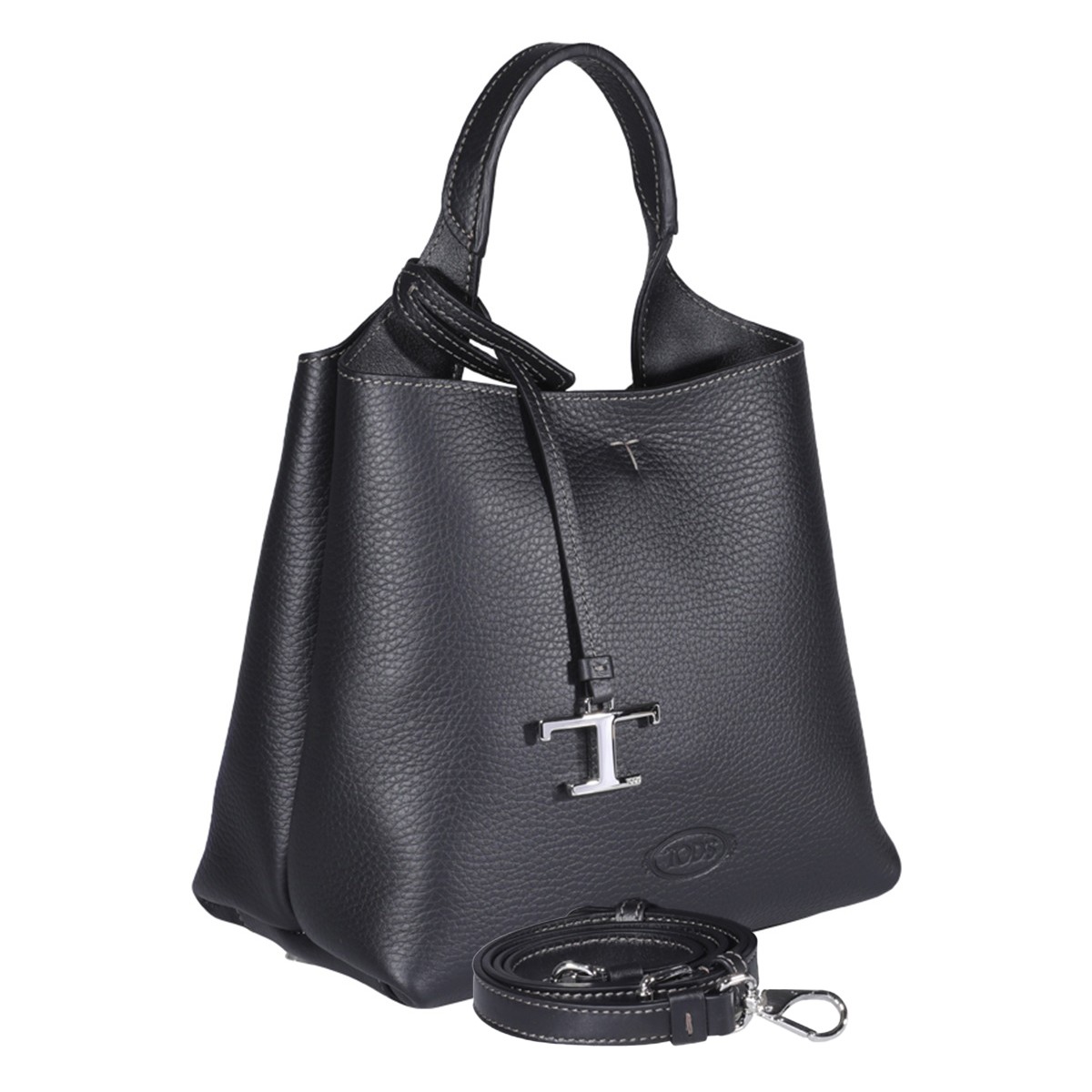 BLACK LEATHER TOTE