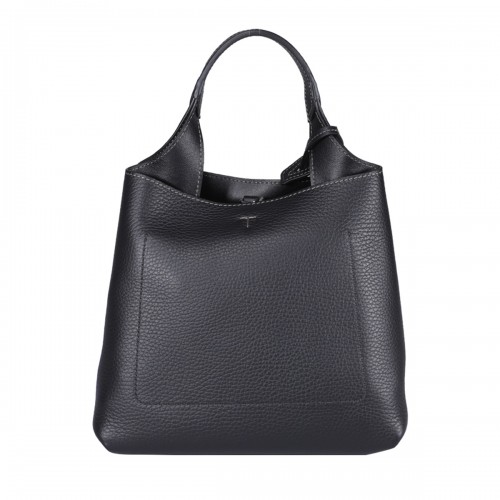BLACK LEATHER TOTE