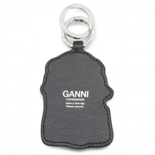 BLACK LEATHER KEYRING 2