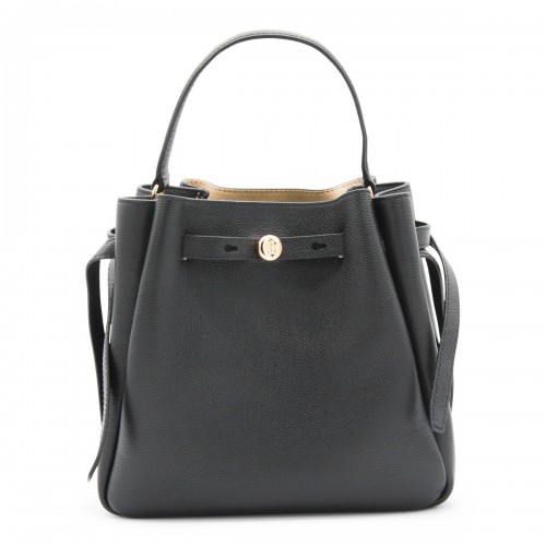 BLACK LEATHER ROMY SATCHEL
