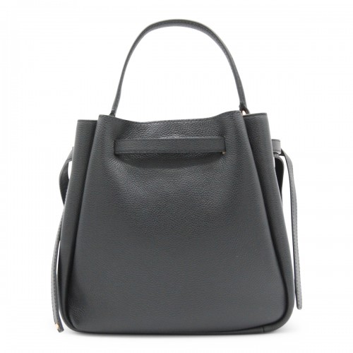BLACK LEATHER ROMY SATCHEL