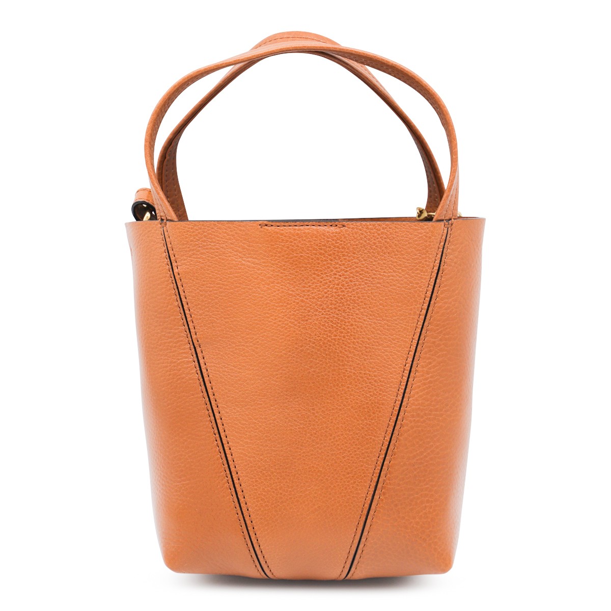 CLAY BROWN LEATHER SPIN TOTE