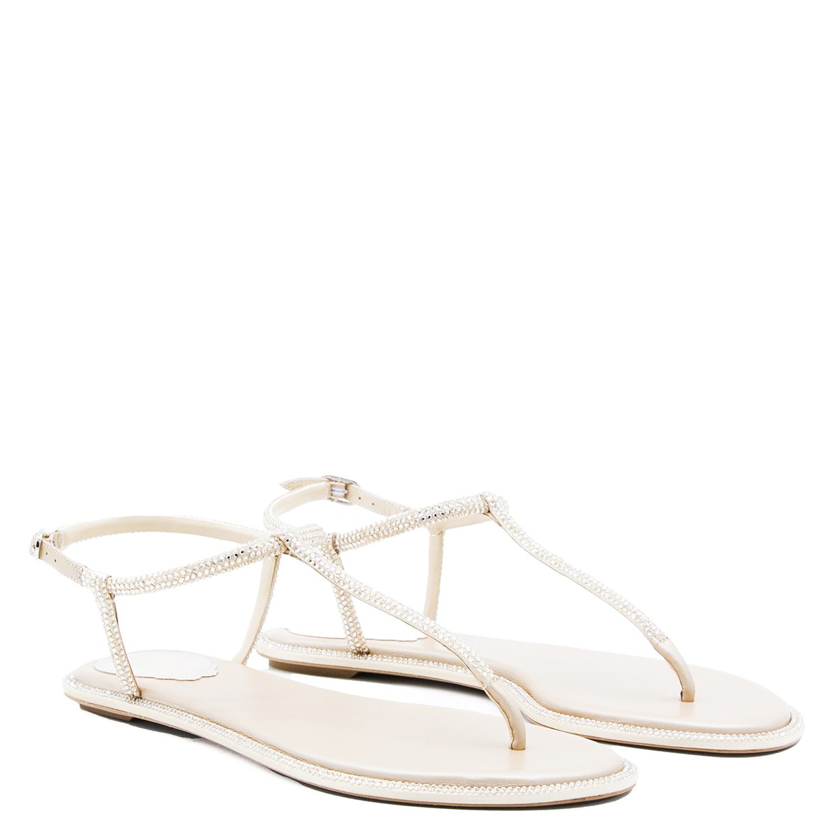 WHITE LEATHER FLATS