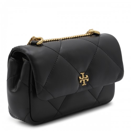 BLACK LEATHER KIRA DIAMOND SMALL SHOULDER BAG