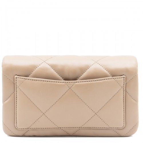 LIGHT STONE LEATHER SHOULDER BAG