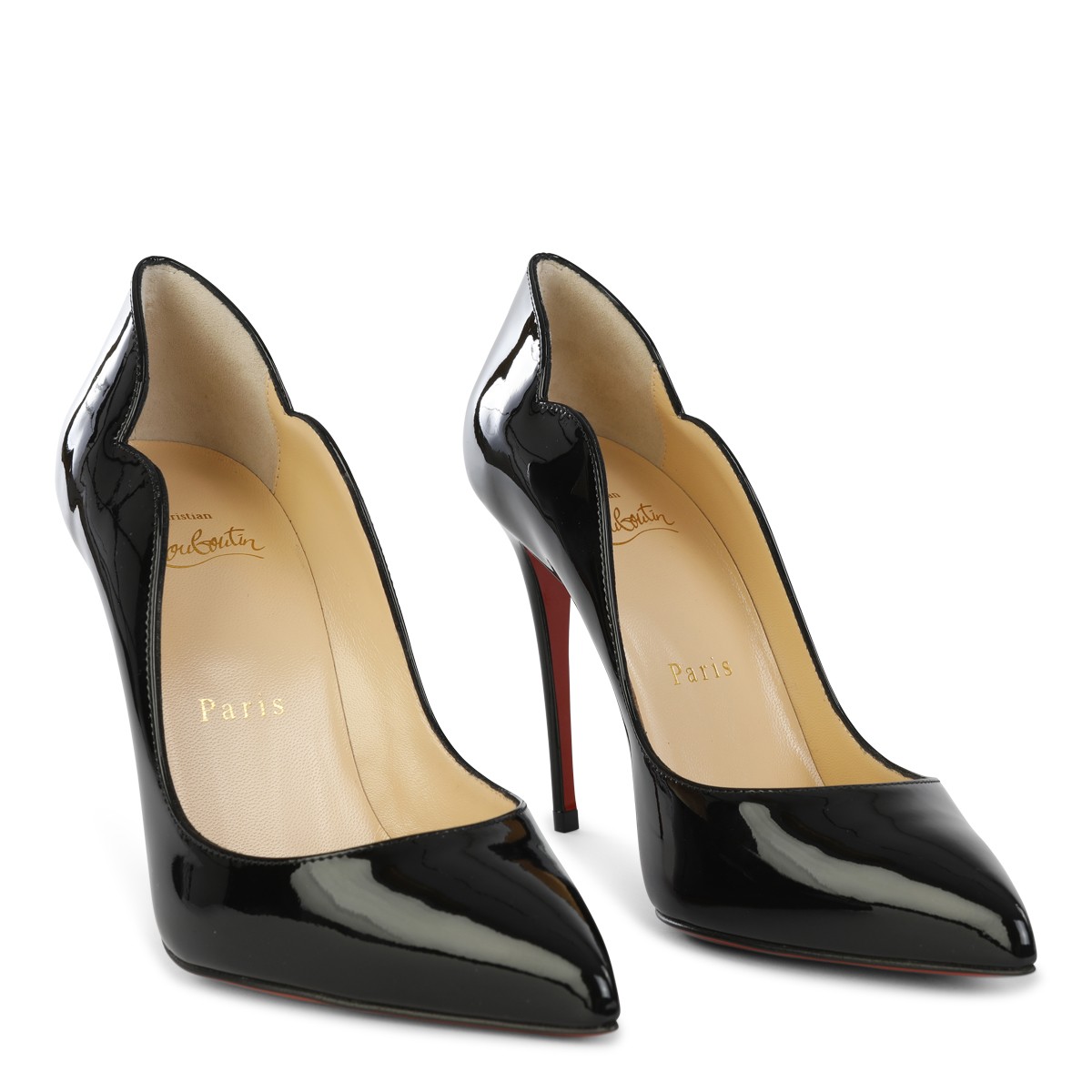 BLACK LEATHER HOT CHICK 100 PATENT PUMPS