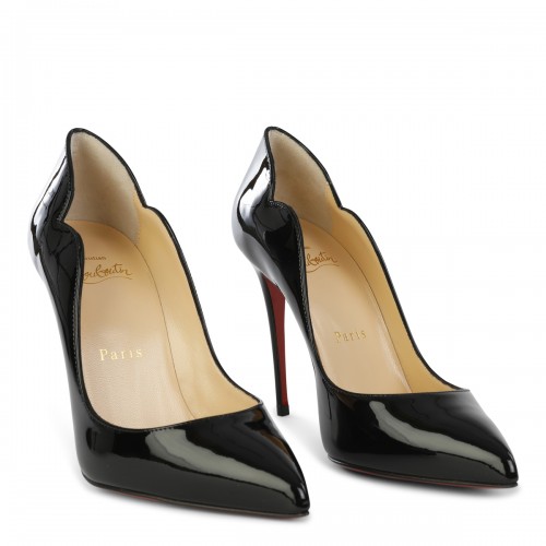 BLACK LEATHER HOT CHICK 100 PATENT PUMPS