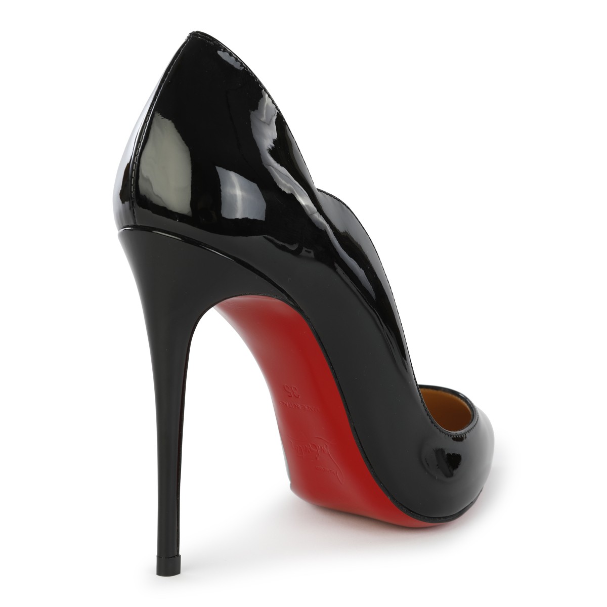 BLACK LEATHER HOT CHICK 100 PATENT PUMPS