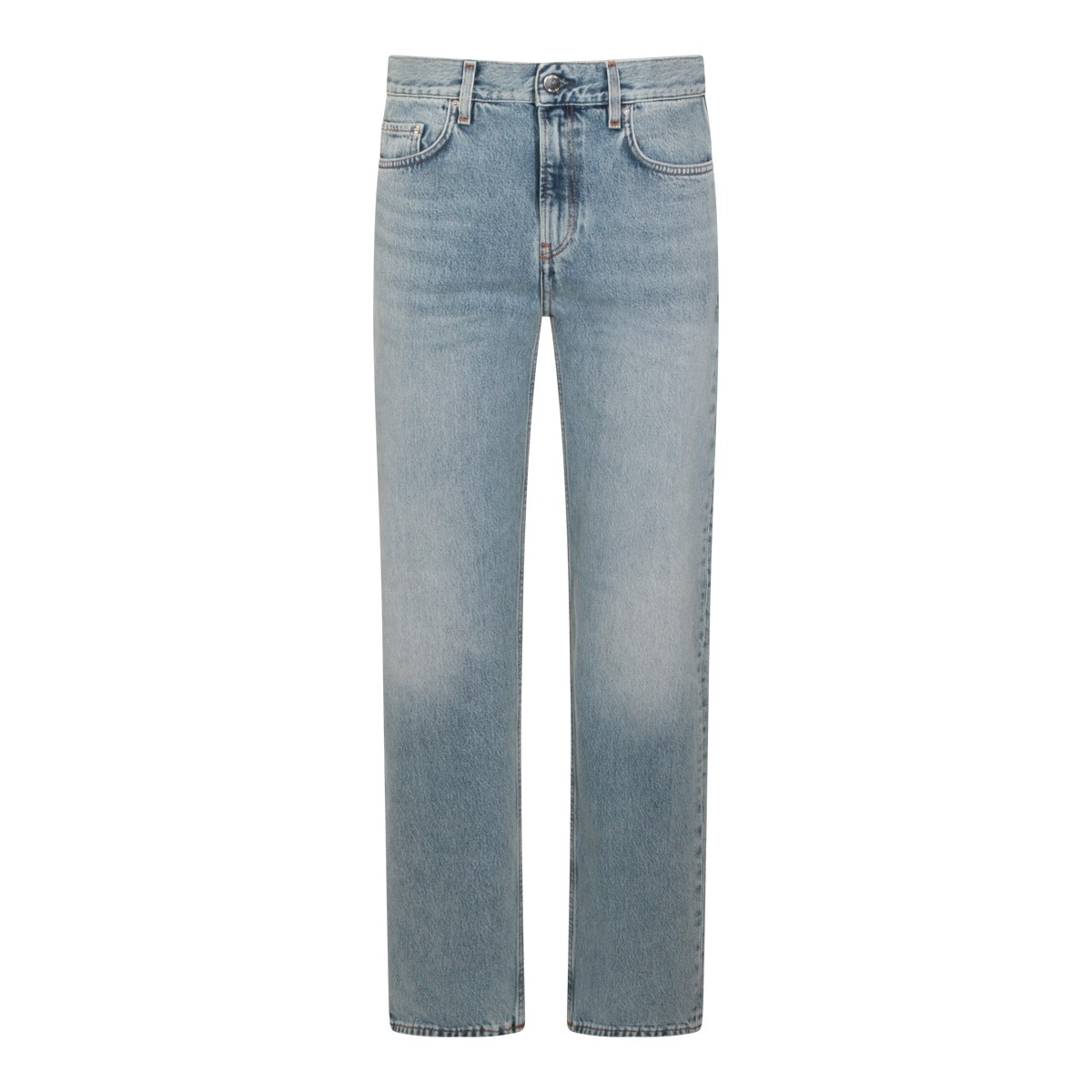 LIGHT BLUE COTTON LOW STRAIGHT DENIM...